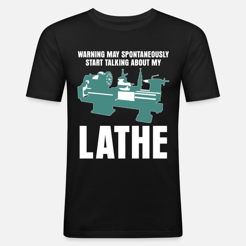 Machining Lathe Lathe Lathe - Men's Slim Fit T-Shirt - black