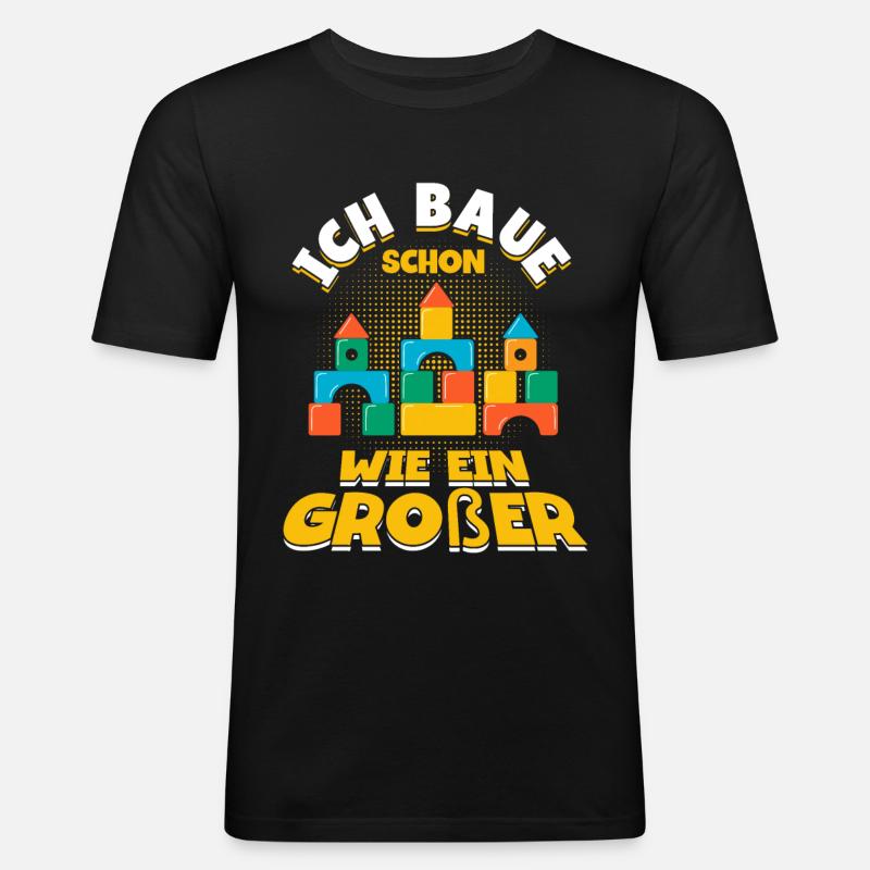 Bauen Klemmbaustein Klemmbausteine - Männer Slim Fit T-Shirt - Schwarz
