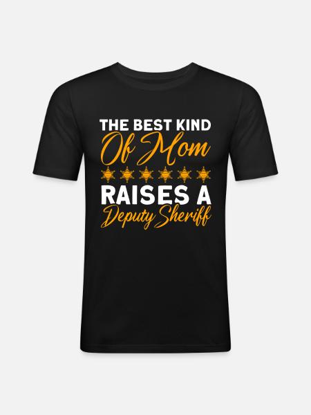 Mama Hilfssheriff Mama Mutter - Männer Slim Fit T-Shirt - Schwarz