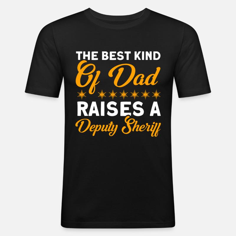 Papa Hilfssheriff Papa Vater - Männer Slim Fit T-Shirt - Schwarz