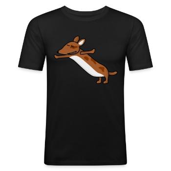 Qigong Qi Gong Chien Chigong - T-shirt près du corps Homme - noir - Devant - Nik (191cm)
