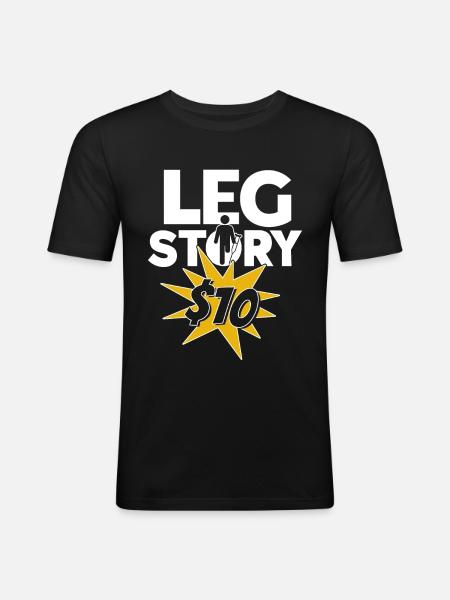 Handicap Amputee Amputation Leg Prosthesis - Men's Slim Fit T-Shirt - black