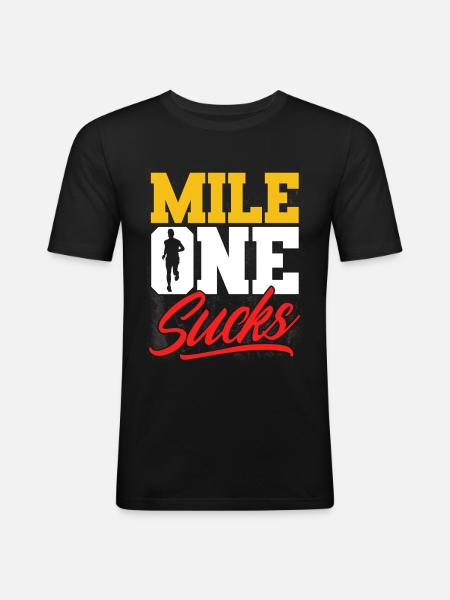 Motivation Streak Running Runner Marathon - Men's Slim Fit T-Shirt - black