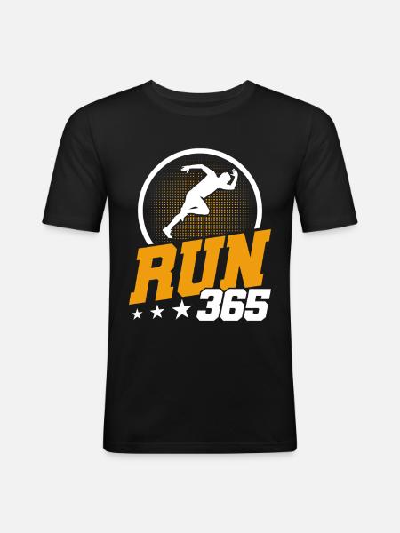 Motivation Streak Running Runner Marathon - Men's Slim Fit T-Shirt - black