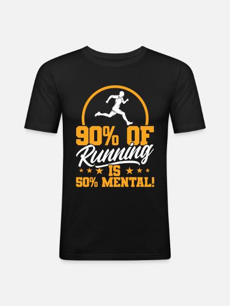 Motivation Streak Running Runner Marathon - Men's Slim Fit T-Shirt - black