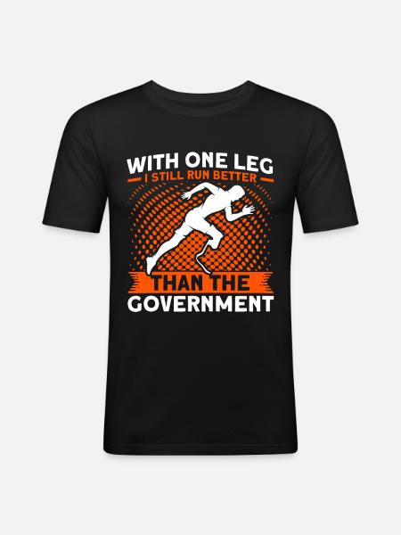 Handicap Amputee Amputation Prosthetic Leg - Men's Slim Fit T-Shirt - black