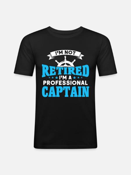 Retired Boat Captain Captains - Men's Slim Fit T-Shirt - black