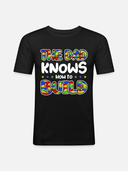 Module de serrage Papa - T-shirt près du corps Homme - noir