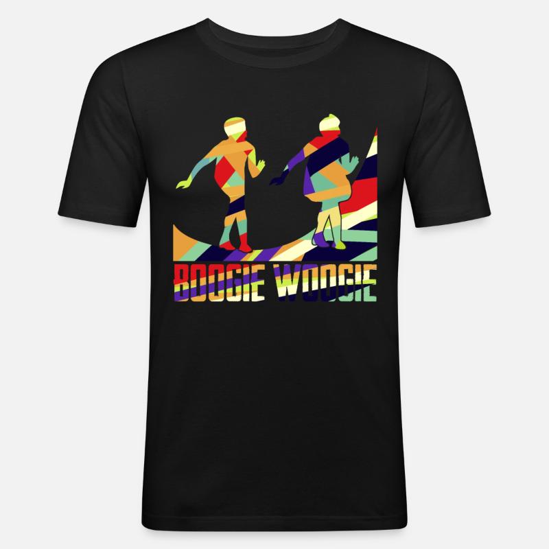 Boogie Woogie Boogie-Woogie Tanzen Swing - Männer Slim Fit T-Shirt - Schwarz