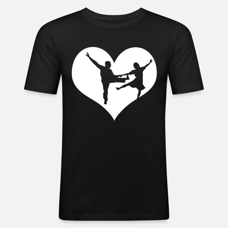Boogie Woogie Herz Boogie-Woogie Swing - Männer Slim Fit T-Shirt - Schwarz