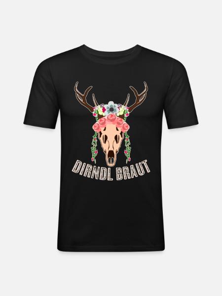 Dirndl Braut - Männer Slim Fit T-Shirt - Schwarz