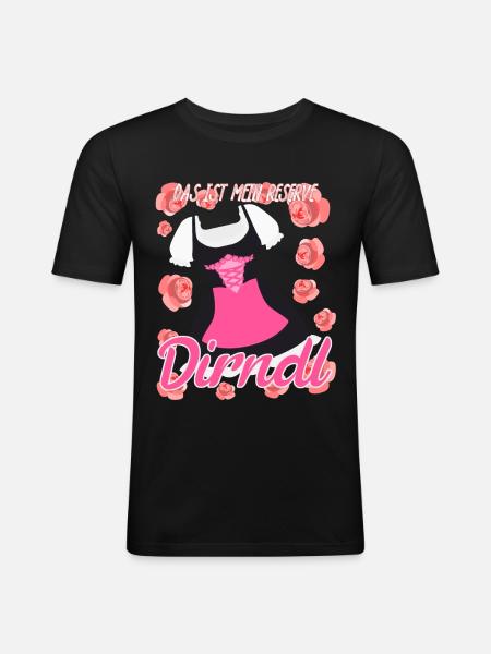 Dirndl Ersatz Trachtenkleid - Männer Slim Fit T-Shirt - Schwarz