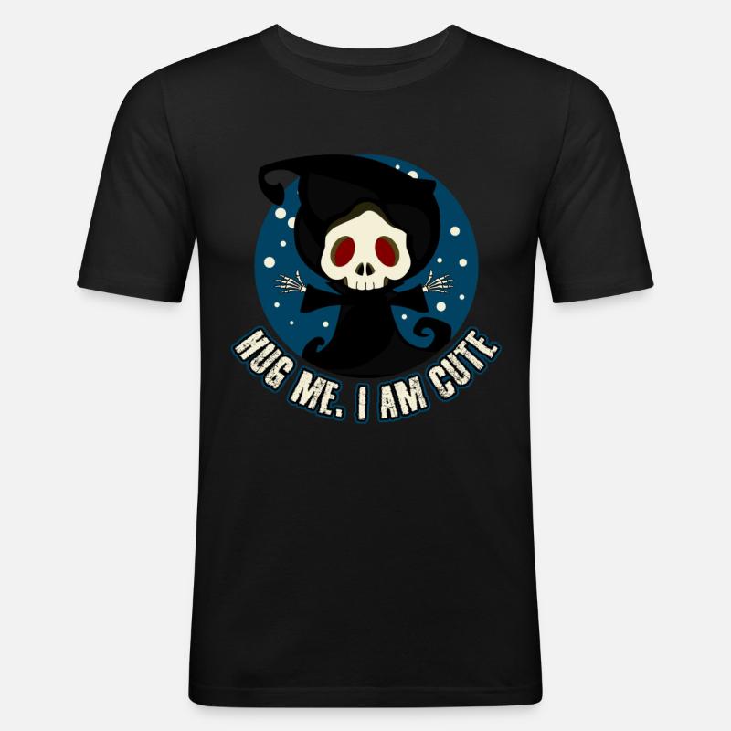 Sensenmann Hug Me Grim Reaper - Men's Slim Fit T-Shirt - black