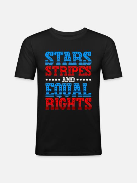 Stars, stripes and equality - Men's Slim Fit T-Shirt - black