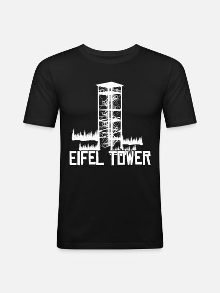 Eifel Tower Hiking Mountains Eifler - Men's Slim Fit T-Shirt - black