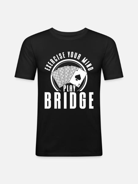 Train the mind game Bridge - Men's Slim Fit T-Shirt - black
