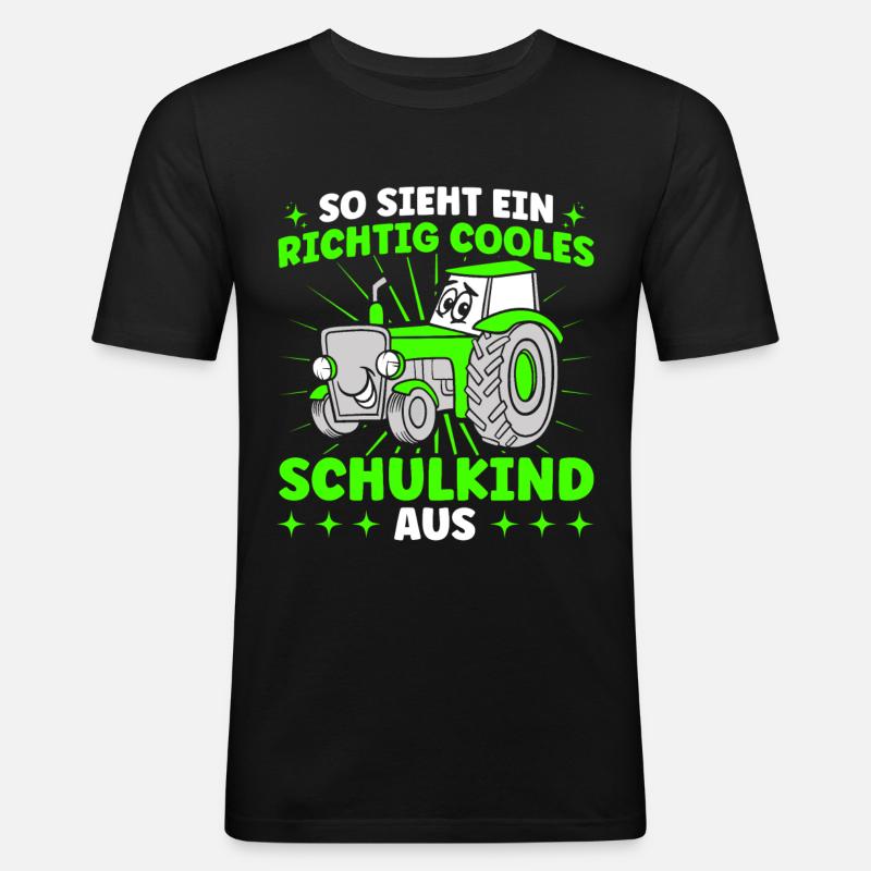 Richtig Cooles Schulkind Schulbeginn - Männer Slim Fit T-Shirt - Schwarz