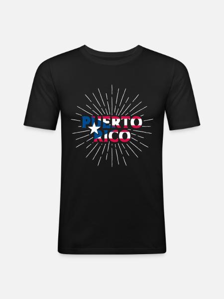 Puerto Rico Puerto Rico Ursprung - Slim Fit T-shirt herr - svart