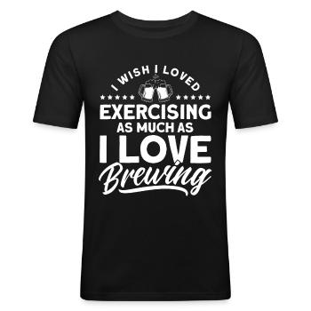 I love brow brewers - Men's Slim Fit T-Shirt - black - Front - Nik (191cm)