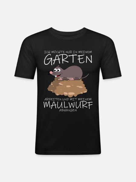 Maulwurf Mole Maulwürfe - Männer Slim Fit T-Shirt - Schwarz