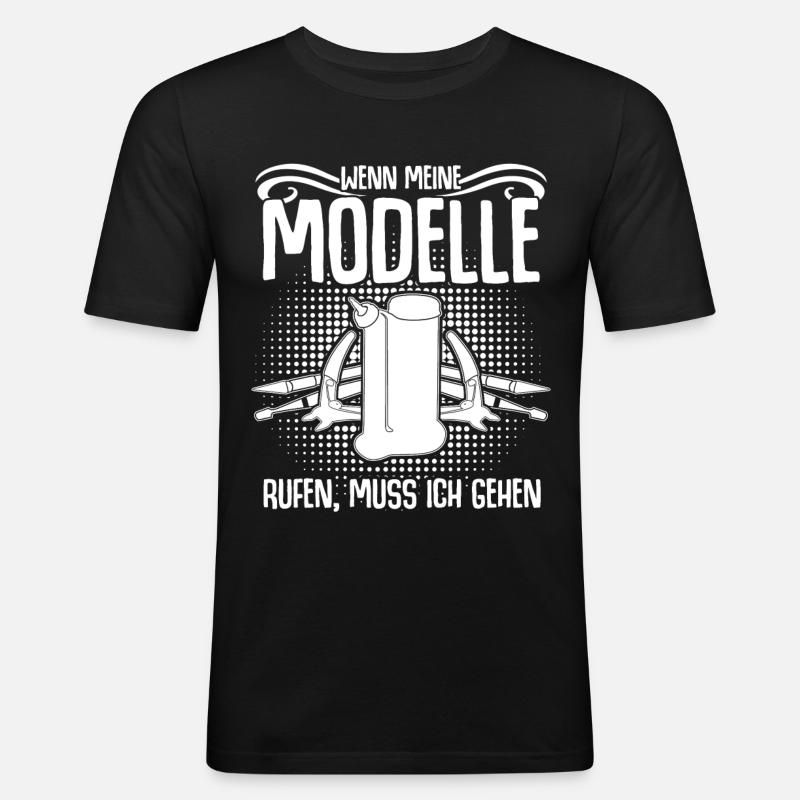 Modellbau Kleber Modellbauer - Männer Slim Fit T-Shirt - Schwarz