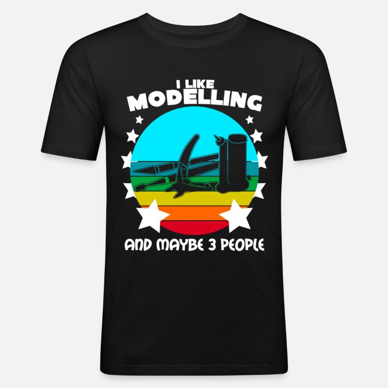 Modellbau Witz Tabletop Modellbauer - Männer Slim Fit T-Shirt - Schwarz