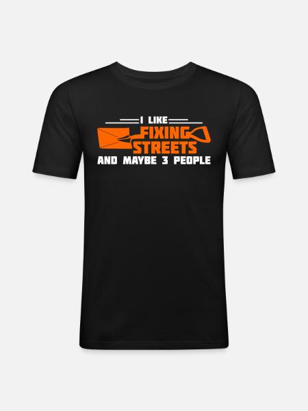 Straßenwärter Straßenbauer Straßenbau - Männer Slim Fit T-Shirt - Schwarz