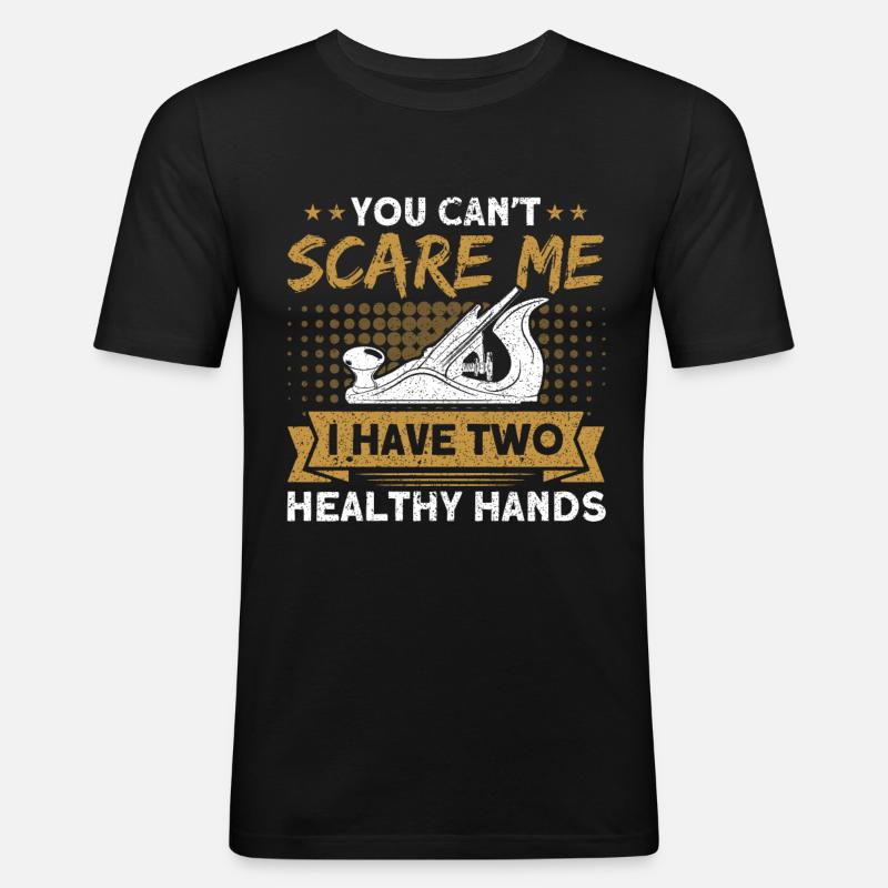 Zwei gesunde Hände Zimmerer - Männer Slim Fit T-Shirt - Schwarz
