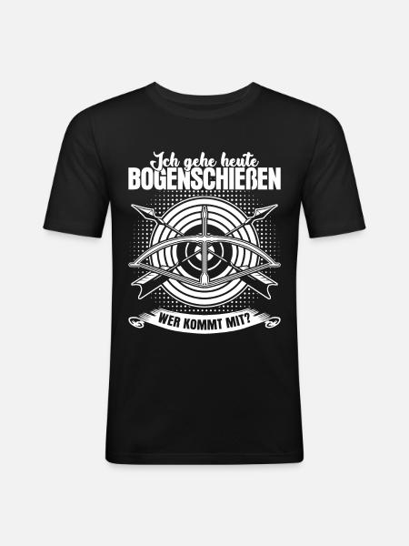 3D Bogensport Langbogen Compoundbogen - Männer Slim Fit T-Shirt - Schwarz