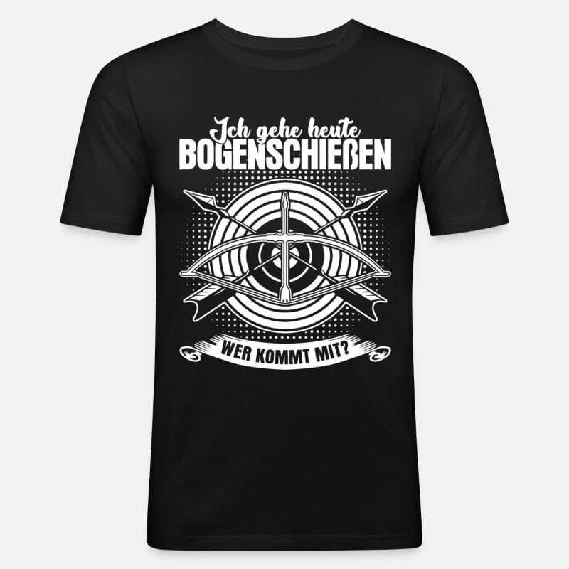 3D Bogensport Langbogen Compoundbogen - Männer Slim Fit T-Shirt - Schwarz