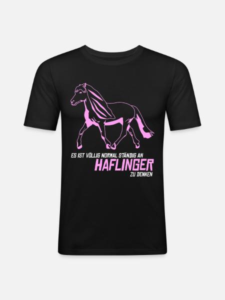 Haflinger Haflingers - Männer Slim Fit T-Shirt - Schwarz