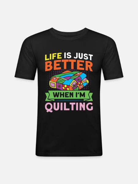 Seamstresses Quilting Lovers Quilting - Men's Slim Fit T-Shirt - black