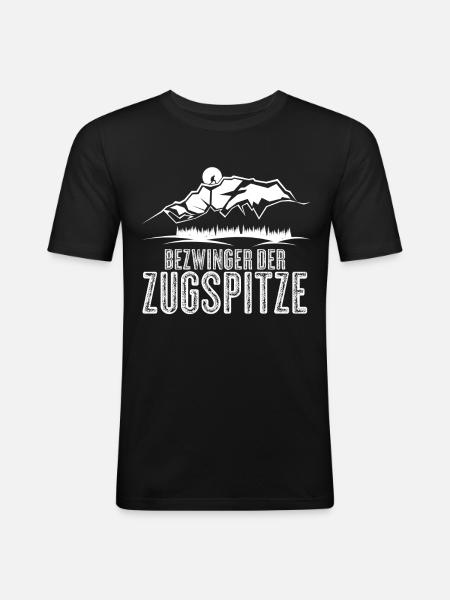Bezwinger der Zugspitze - Männer Slim Fit T-Shirt - Schwarz