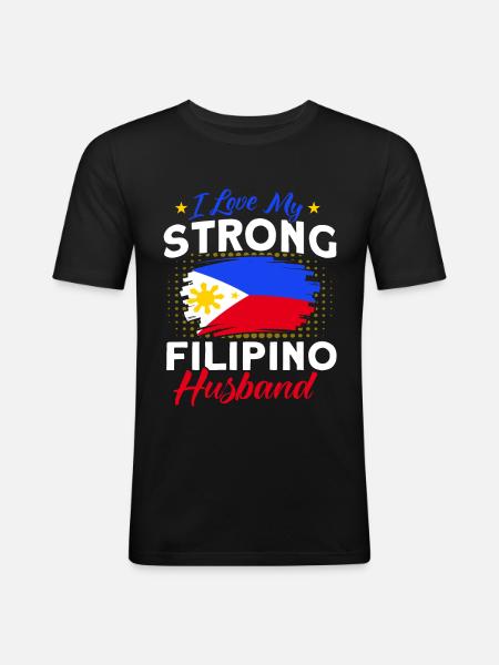 Philippines Drapeau philippin - T-shirt près du corps Homme - noir