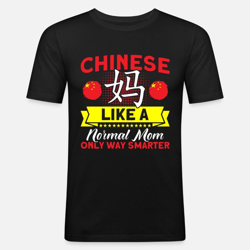 China Chinesische Wurzeln Geschenk - Männer Slim Fit T-Shirt - Schwarz