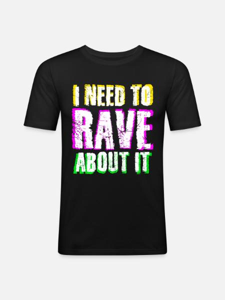 Raver Festival Techno Rave - Men's Slim Fit T-Shirt - black