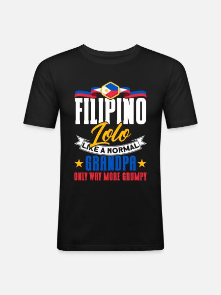 Philippines Drapeau philippin - T-shirt près du corps Homme - noir