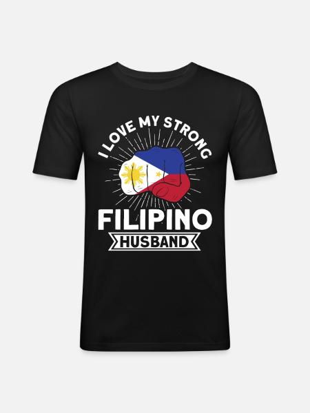 Philippines Philippine Flag - Men's Slim Fit T-Shirt - black