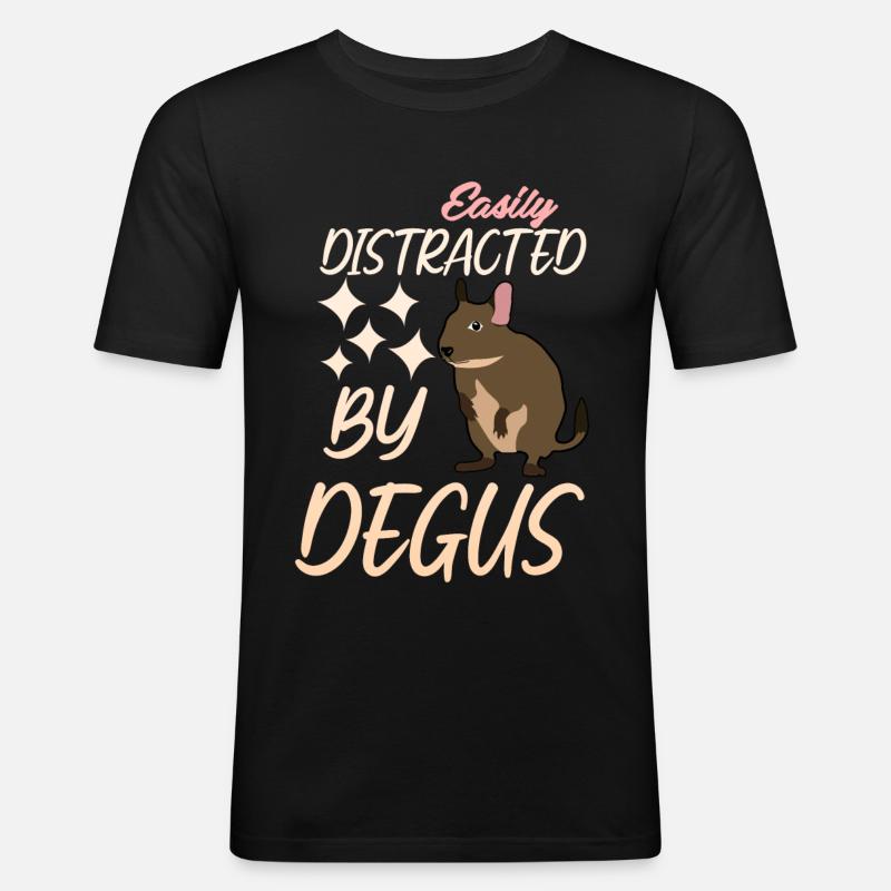 Degu Witz Degus - Männer Slim Fit T-Shirt - Schwarz