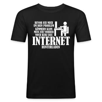 Informatik Vintage Internet Nerd Admin - Männer Slim Fit T-Shirt - Schwarz - Vorne - Nik (191cm)
