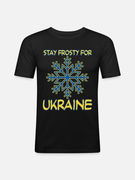 Ukraine Ukrainian Flag Save Energy - Men's Slim Fit T-Shirt - black