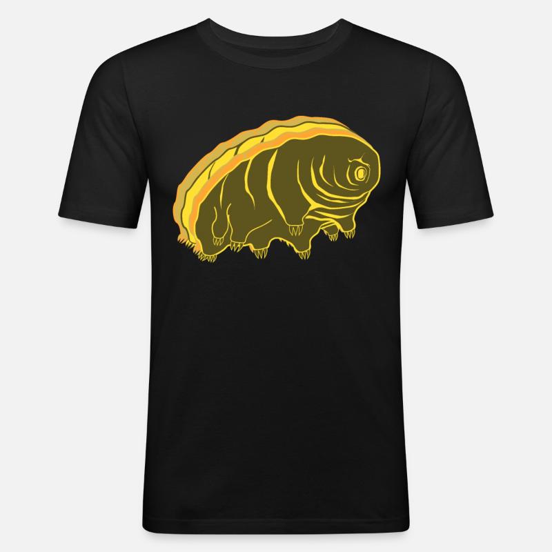 Tardigrade Wasserbär Retro Tardigrades - Männer Slim Fit T-Shirt - Schwarz