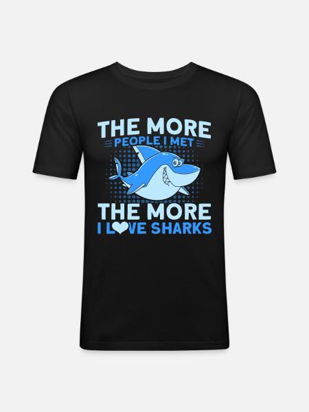 Shark Shark Lover Shark Gift - Men's Slim Fit T-Shirt - black