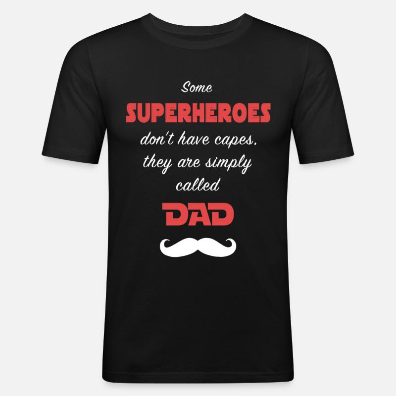Papa der Superheld - Männer Slim Fit T-Shirt - Schwarz