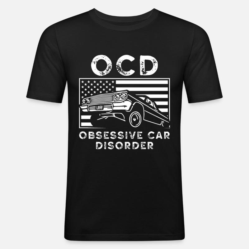 OCD obsessive Auto-Disorder - Männer Slim Fit T-Shirt - Schwarz