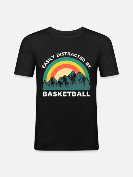Easily distracted by Basketball - Men's Slim Fit T-Shirt - black