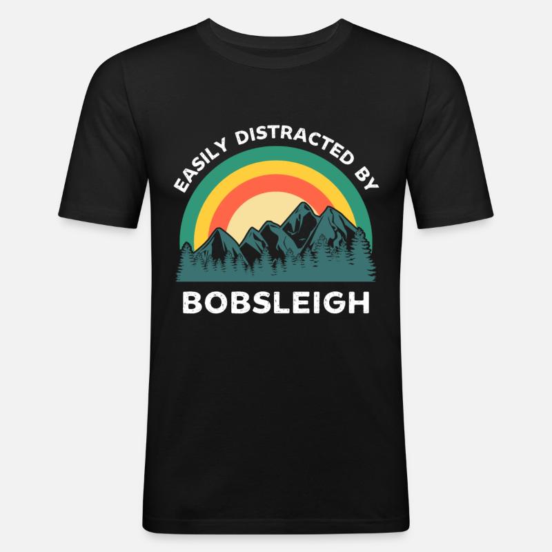 Easily distracted by Bobsleigh - Men's Slim Fit T-Shirt - black