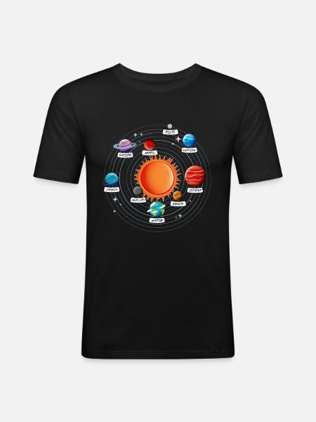 Solar System Planets Astronomy Gift - Men's Slim Fit T-Shirt - black