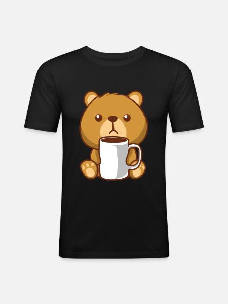 Brown bear bear coffee bear - Men's Slim Fit T-Shirt - black