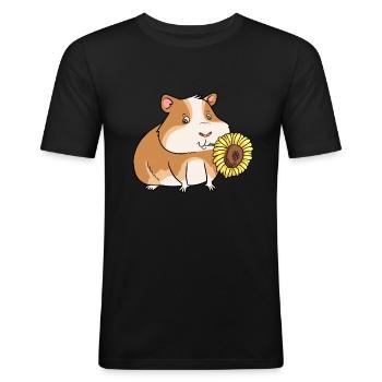 Cobaye cobaye fleur fleur rongeur - T-shirt près du corps Homme - noir - Devant - Nik (191cm)
